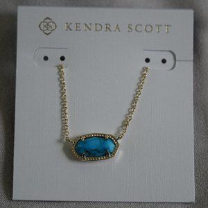 KENDRA SCOTT - Elisa Gold Pndnt Necklace Turquoise